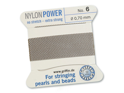 Perlseide, Knüpfseide aus Nylon Grau