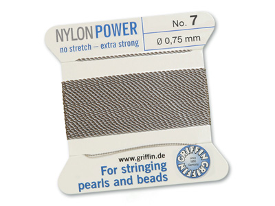 Perlseide, Knüpfseide aus Nylon Grau