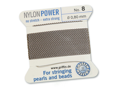 Perlseide, Knüpfseide aus Nylon Grau
