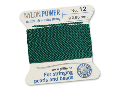 Perlseide, Knüpfseide aus Nylon Grün