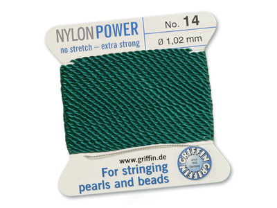 Perlseide, Knüpfseide aus Nylon Grün