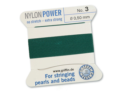 Perlseide, Knüpfseide aus Nylon Grün