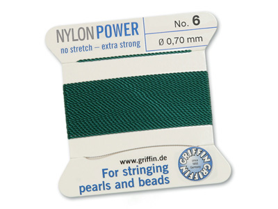 Perlseide, Knüpfseide aus Nylon Grün
