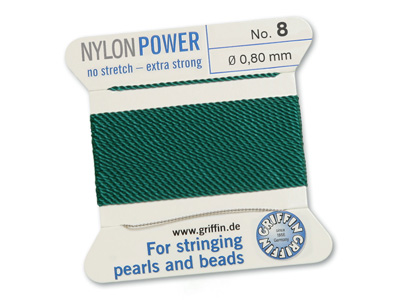 Perlseide, Knüpfseide aus Nylon Grün