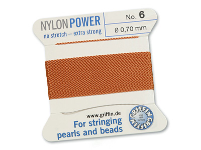 Perlseide, Knüpfseide aus Nylon Karneol