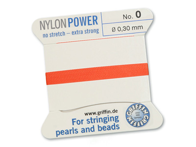 Perlseide, Knüpfseide aus Nylon Korallrot