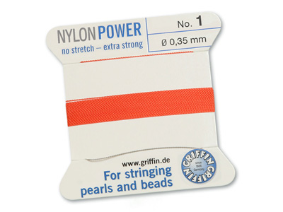 Perlseide, Knüpfseide aus Nylon Korallrot