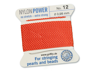 Perlseide, Knüpfseide aus Nylon Korallrot