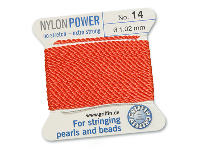 Perlseide, Knüpfseide aus Nylon Korallrot