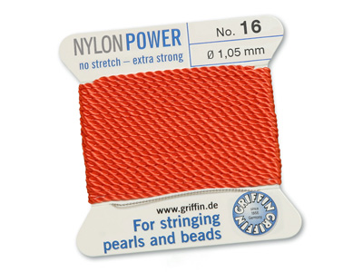 Perlseide, Knüpfseide aus Nylon Korallrot