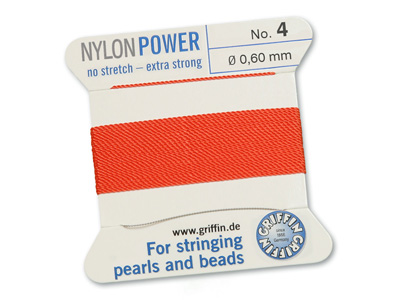 Perlseide, Knüpfseide aus Nylon Korallrot