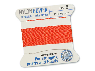 Perlseide, Knüpfseide aus Nylon Korallrot