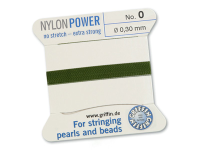 Perlseide, Knüpfseide aus Nylon Olive