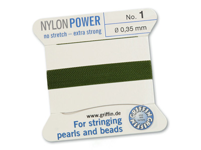 Perlseide, Knüpfseide aus Nylon Olive