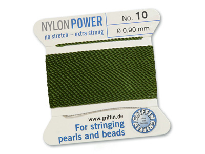 Perlseide, Knpfseide aus Nylon Olive