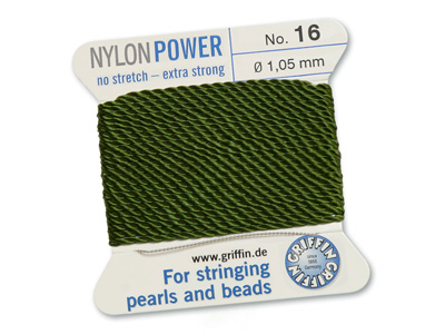 Perlseide, Knüpfseide aus Nylon Olive