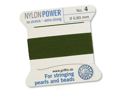 Perlseide, Knüpfseide aus Nylon Olive