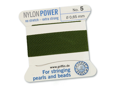 Perlseide, Knüpfseide aus Nylon Olive