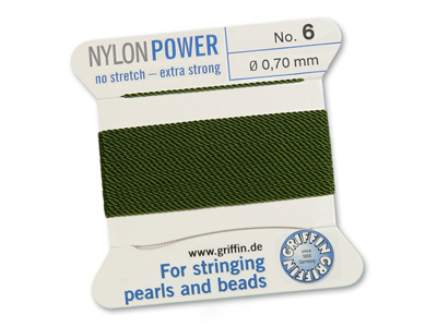 Perlseide, Knüpfseide aus Nylon Olive