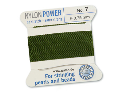Perlseide, Knüpfseide aus Nylon Olive