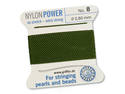 Perlseide, Knüpfseide aus Nylon Olive