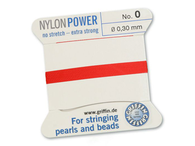 Perlseide, Knüpfseide aus Nylon Rot