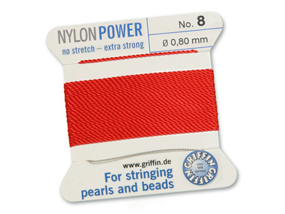 Perlseide, Knüpfseide aus Nylon Rot