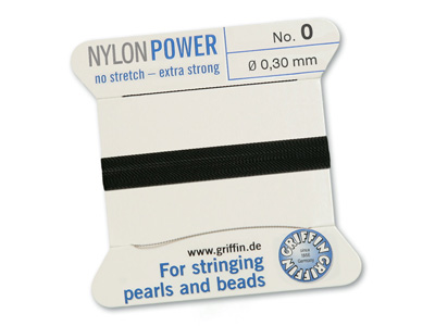 Perlseide, Knüpfseide aus Nylon Schwarz