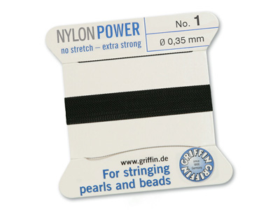 Perlseide, Knüpfseide aus Nylon Schwarz