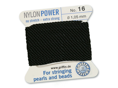 Perlseide, Knüpfseide aus Nylon Schwarz