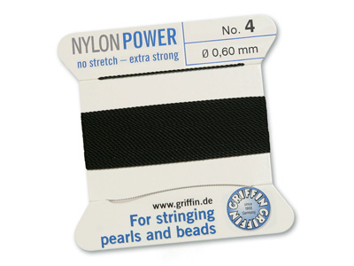 Perlseide, Knüpfseide aus Nylon Schwarz