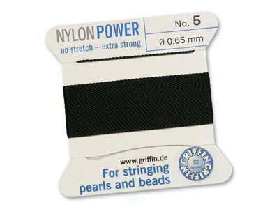 Perlseide, Knüpfseide aus Nylon Schwarz