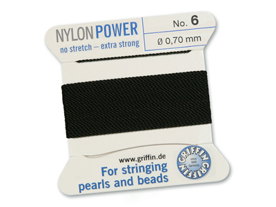 Perlseide, Knüpfseide aus Nylon Schwarz
