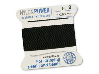 Perlseide, Knüpfseide aus Nylon Schwarz