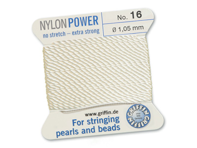 weiße Perlseide, Knüpfseide aus Nylon