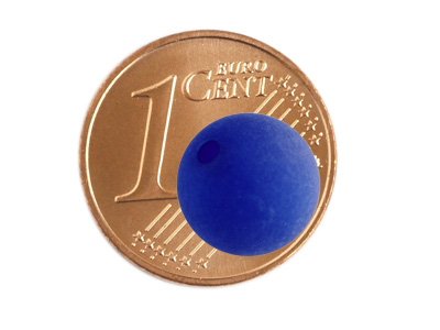 runde Polarisperlen 10mm blau, Majestic Blue, Bild 2 mit Größenvergleich