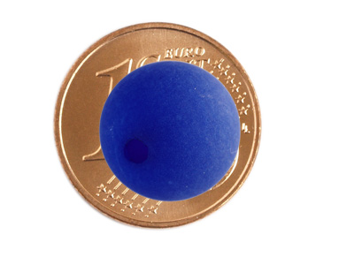 runde Polarisperlen 12mm blau, Majestic Blue, Bild 2 mit Größenvergleich