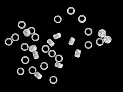 silberne Quetschperlen 2,5mm zum Verschließen von Schmuckdra