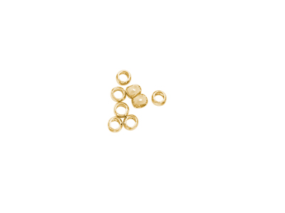 große goldene Quetschperlen 3mm zum Verschließen von Schmuck