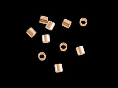 echt silberne, rose vergoldete Quetschröhrchen 2x2mm zum Sch