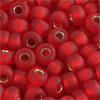 1 Dose (ca.17g.) Rocailles 9/0 ~2,5mm Kirschrot matt mit Silbereinzug