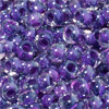 1 Dose (ca.17g.) Rocailles 9/0 ~2,5mm Kristall innen Lila gefärbt mit Luster