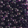 1 Dose (ca.17g.) Rocailles 9/0 ~2,5mm dunkler Amethyst transp.