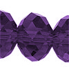 1 Strang (~36 Stk.) facettierte Rondellen ~9x12mm Dunkelviolett
