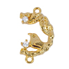 Zirkon Connector mit zwei Ösen, Vogel am Ast ~15mm, Messing gold