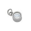 Anhänger mit opalweißem Glasstein ~4mm, Edelstahl poliert