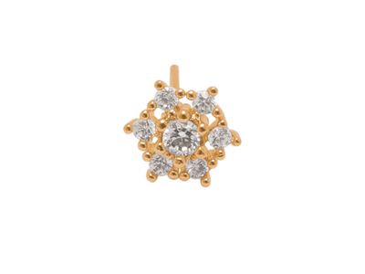 rosegoldene Ohrstecker Kristallblume mit Glitzersteinen