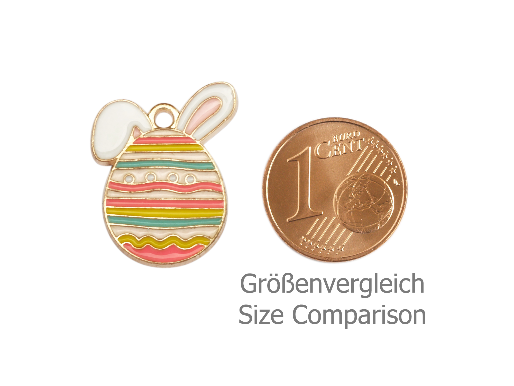 Schmuckanhänger - großes Osterei mit einem Osterhasenohren -