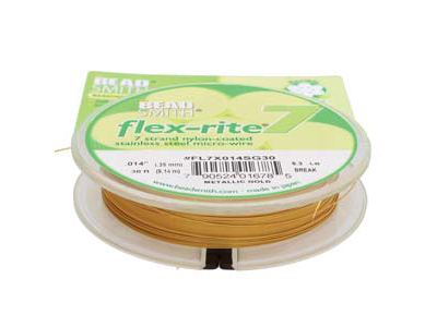 dünner, goldener Schmuckdraht von Flex-Rite 0,35mm dick 9,14