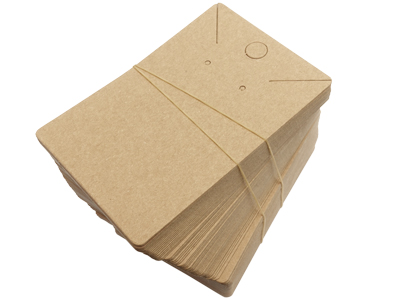 Ohrring- und Schmuckkärtchen aus Naturkarton ohne Druck